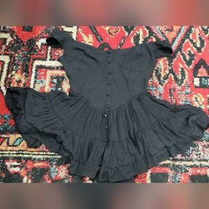 Vanessa Mooney The Elisabeth Romper Dress-   Black Size Medium